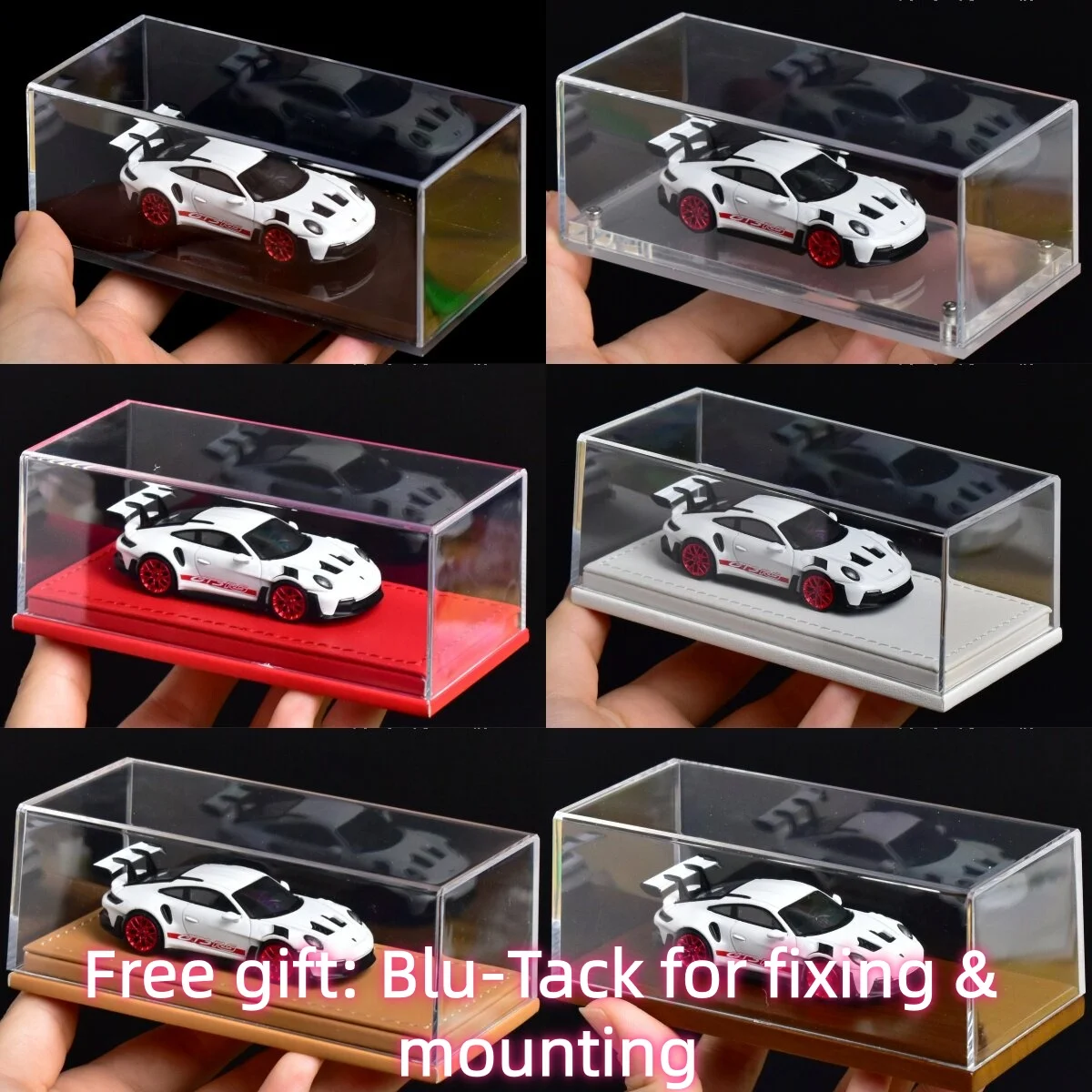 1:64 Awesome Acrylic Leather Bottom Universal Model Car Dust Box(Excluding car)