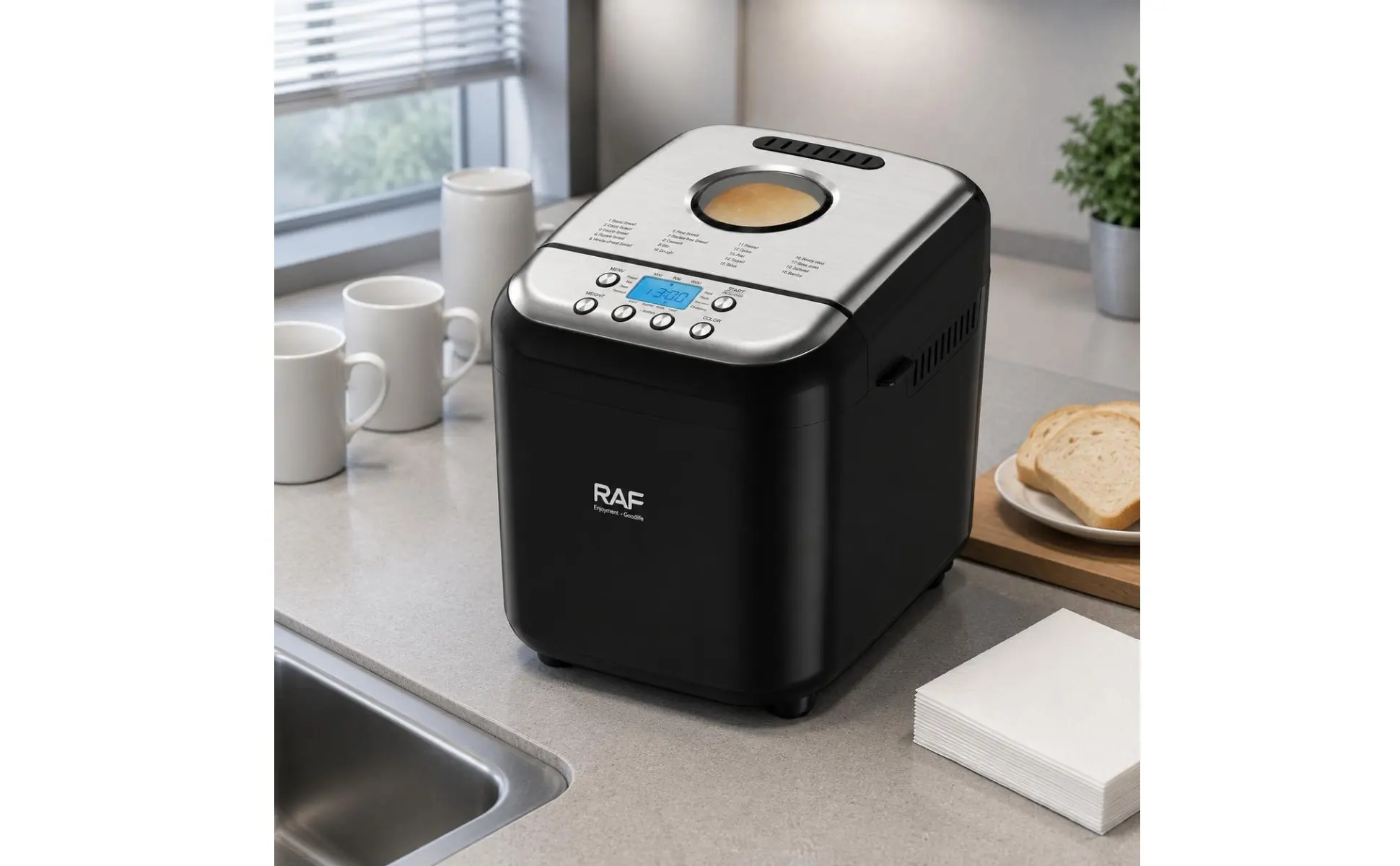 Automatic Bread Appliance 3 in 1 Bread Baking Machine Bread Mixture Appliance Constant Temperature Fermentation Kitchen
