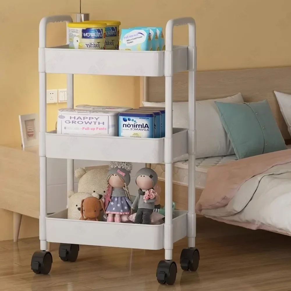 Trolley Mobile Kitchen Trolley Organizer With Wheels Gap Mobile Bookshelf Trolley Household Snacks StorageRack，Bookshelf Storage image 4