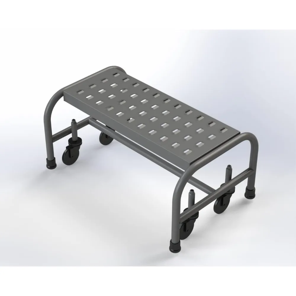 Zweistufige Rollhockerleiter, Modell B2020SU, 20-Zoll-Top-Tufe, OSHA-zugelassen, amerikanisch gefertigt, 2-stufig, 16-Zoll breit perforierter Tr