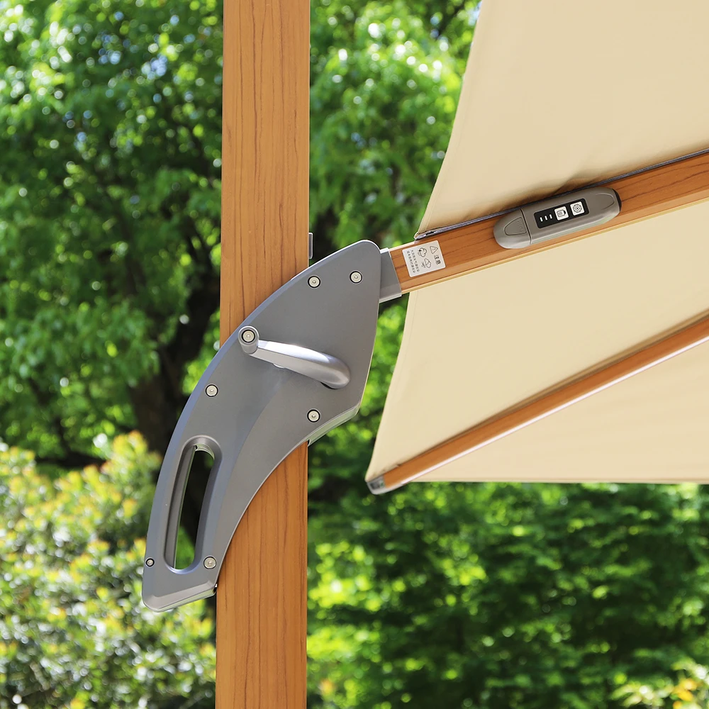 Patio Umbrella Outdoor Large Square Double Top Heavy Duty Windproof Offset Umbrella With 360-degree Rotation