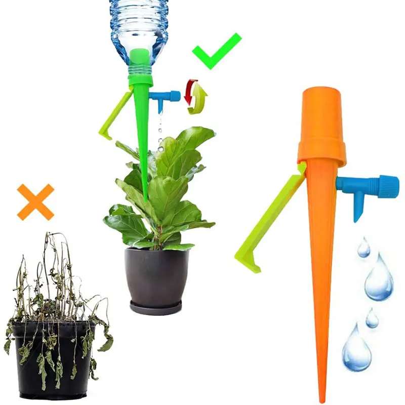 3/6/10Pcs Auto Drip Irrigation Watering Dripper Kits Adjustable Garden Pot Plant Household Plant Flower Automatic Waterer Tools