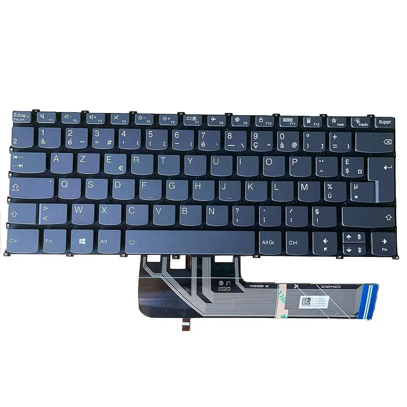 

French Spanish New For Lenovo Yoga 7 14ITL5 7-14ARE05 7-14IIL05 Gray Backlit Laptop Keyboard No Frame