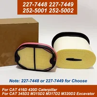 For CAT Caterpillar 416D Air Filter 2277448 2277449 227-7448 227-7449 252-5001 252-5002 2525001 2525002 P608766 P785965 2934053