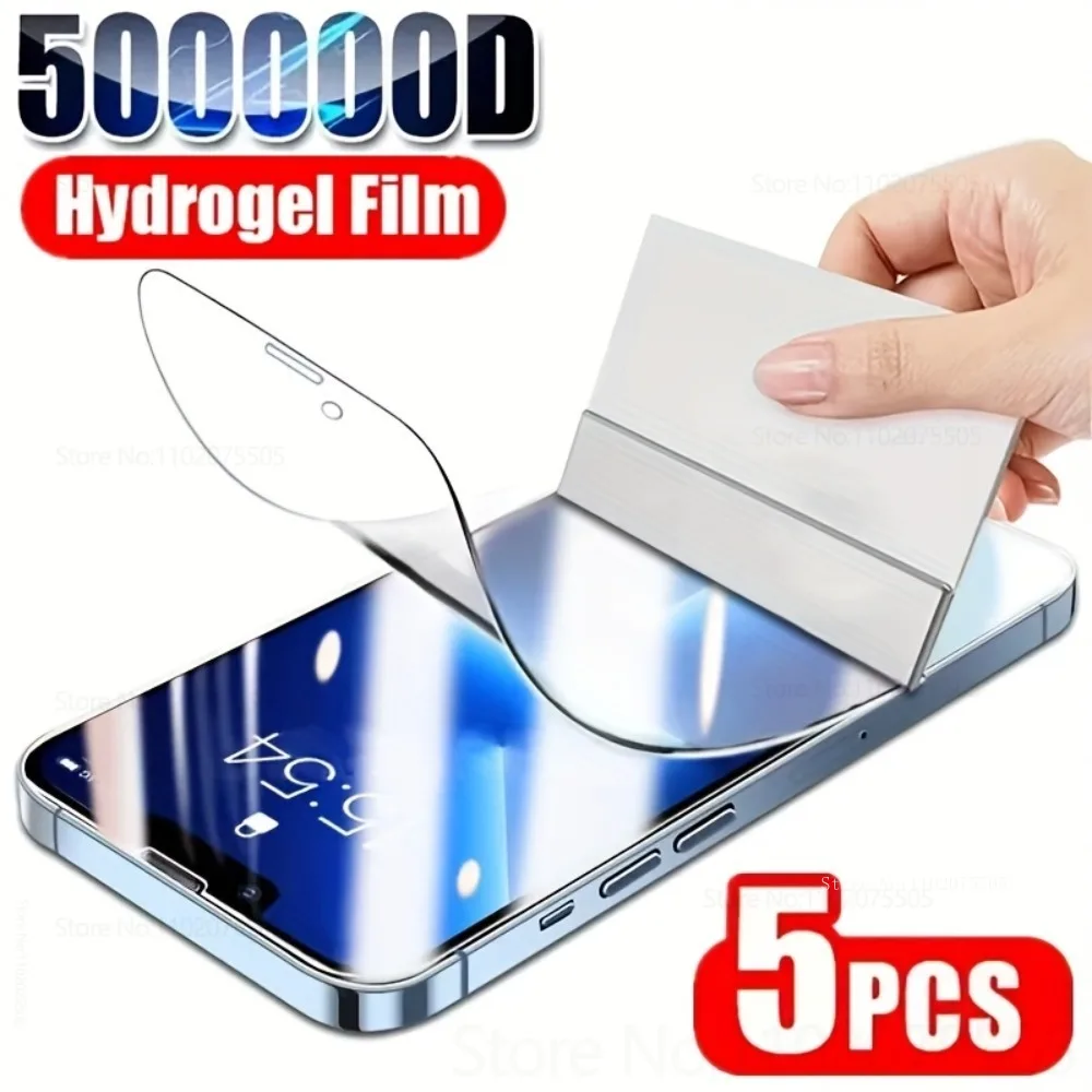 

5Pcs 4K Ultra HD Hydrogel Film for IPhone 17 Promax 17 16 Pro 14 Plus 9H Screen Protector 11 12Mini 13 Promax 15 Plus 16E XS MAX