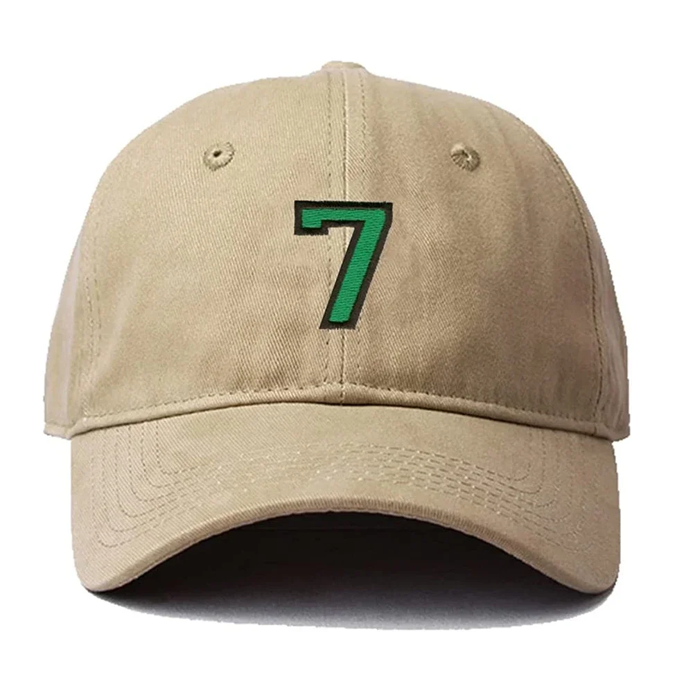 Men's Baseball Cap Number 7 Embroidery Hat Black Embroidered Casual Baseball Caps