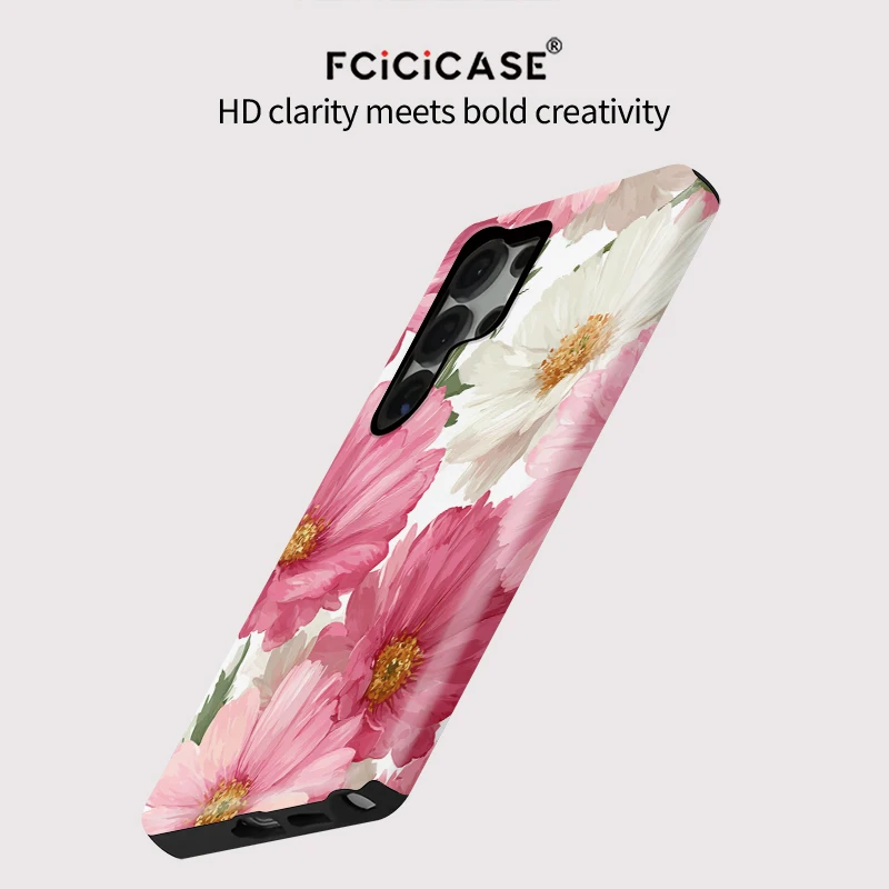 Чехол для телефона Fcicicase для Samsung Galaxy A16 A26 A36 A56 S25 Ultra S24 Plus S23+ S20 FE, противоударный матовый чехол с цветочной росписью