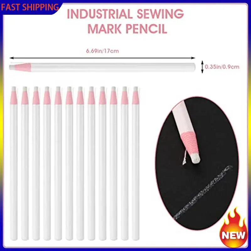 Hot Trend-48 قطعة أقلام رصاص بيضاء غير مرئية قابلة للمسح علامة خياطة بيضاء قلم رصاص قماش علامات الطباشير الأبيض الصناعية