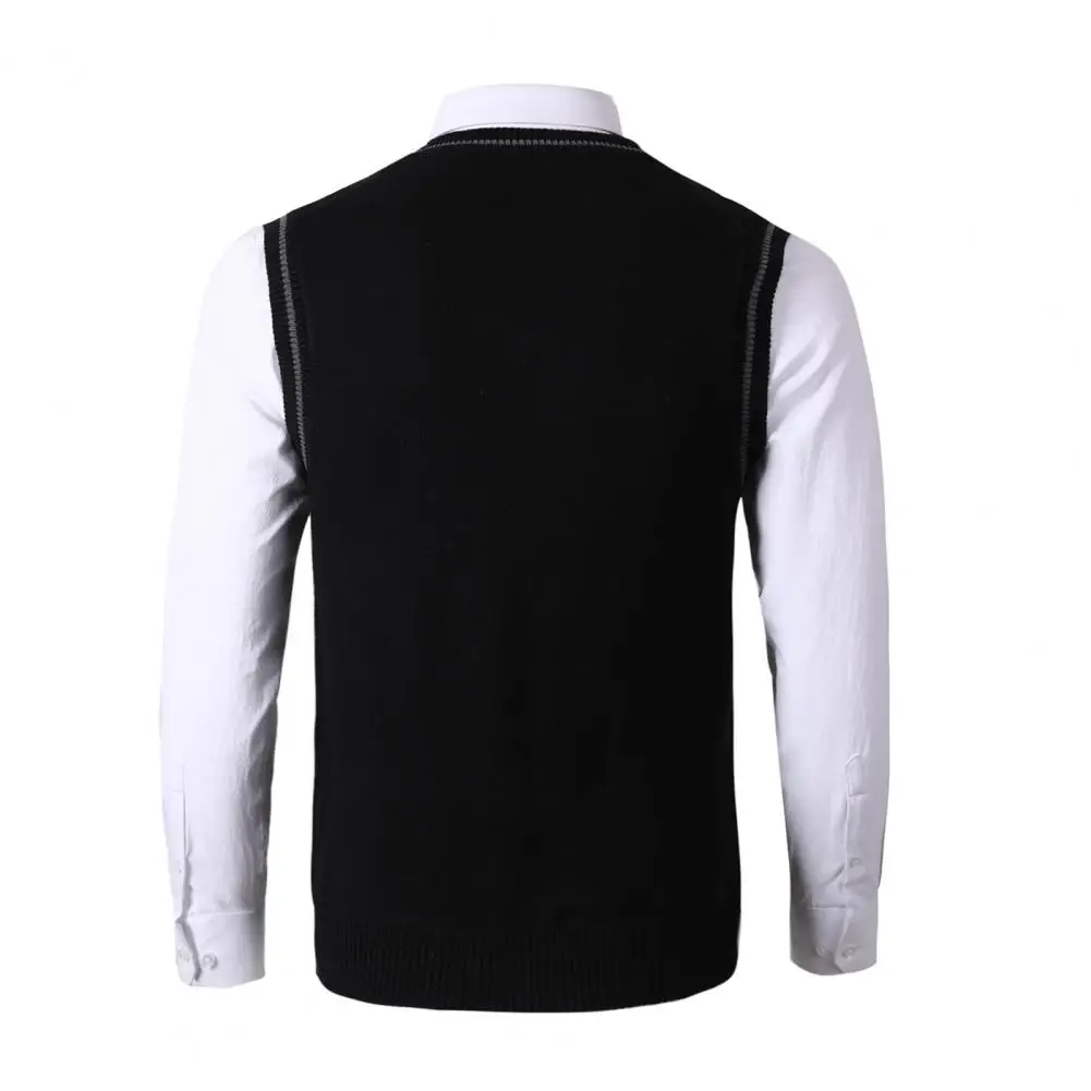 

Summer Women Clothing Knitted Tank Top Solid Basic V-neck Contrast Color Fashion Casual Bottoming Sleeveless Slim Sweater Vest