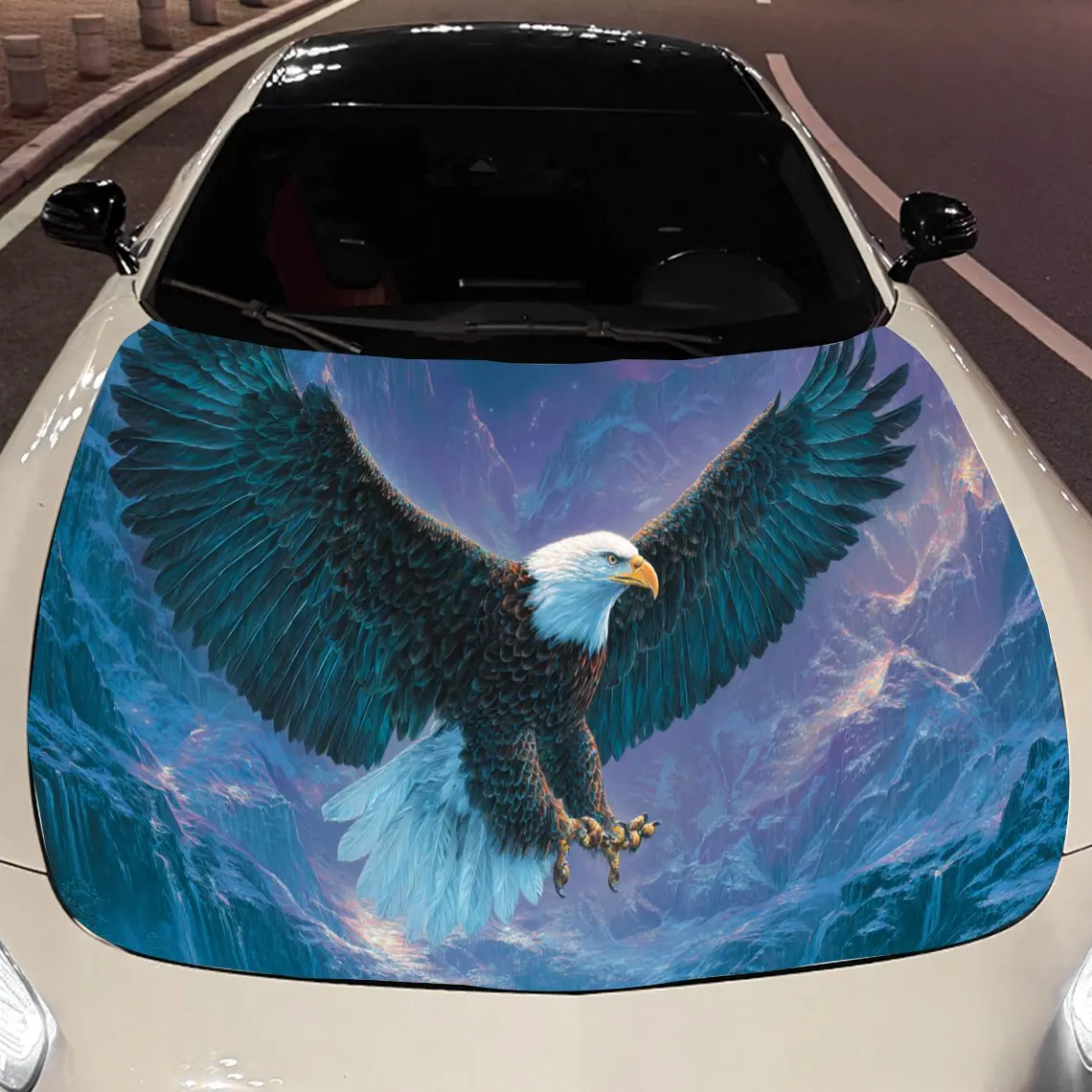 

Majestic Soaring Eagle Car Engine Hood Sticker, Auto Vinyl Wraps, Waterproof Self-adhesive Vehicle Decal, Durable & Anti-scratch