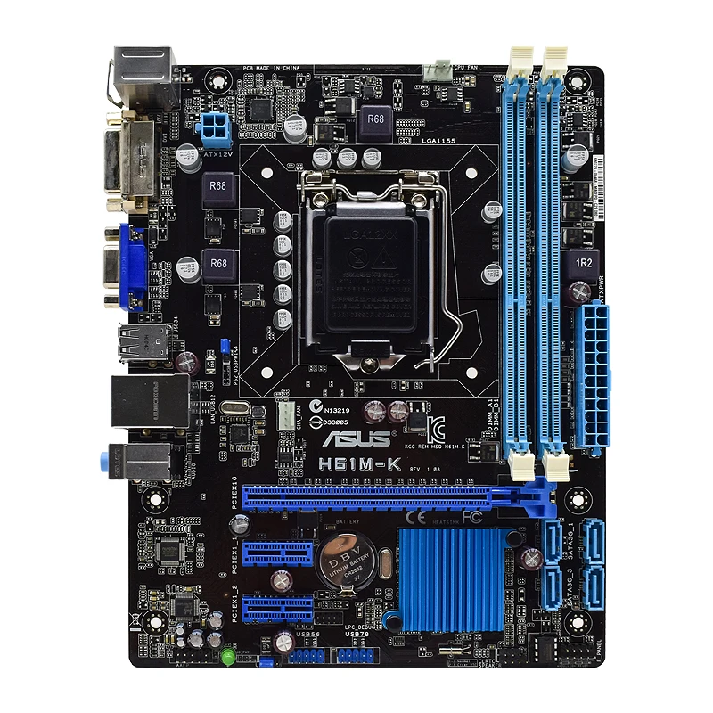 ASUS H61M-K Motherboard LGA 1155 intel H61 support Intel Core i3-2100 2130 2125 3245 3570 3250 3210 cpu DDR3 16GB Micro ATX