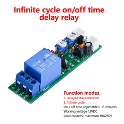 0-24Hours Adjustable Cycle Timer Delay on/Off Switch Power Supply Relay Shield DC 5V 12V 24V Timer Delay Relay Module with Cable