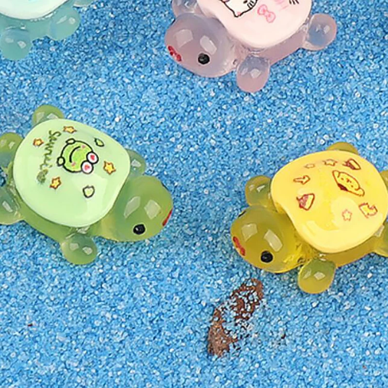 1PC Blind Bag Accessories Glow In Dark Resin 3D Cute Sanrio Turtle Tortoise Cabochon DIY Crafts Hair Jewelry Embellishment