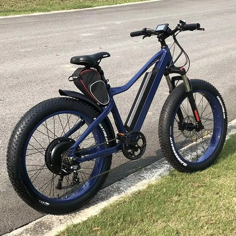 52V 17.5ah lithium battery brushless 1000 watt rear wheel aluminum  26x 4-inch electric fat mountain front suspension custom
