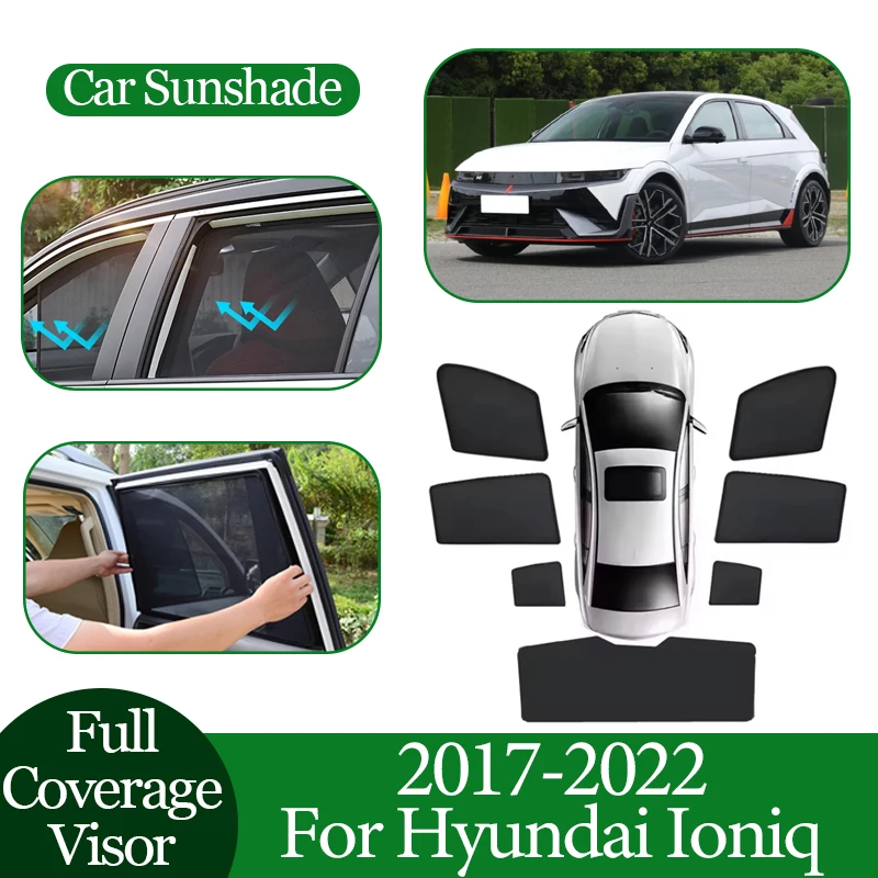 

Car Magnetic Mesh Sunshade For Hyundai Ioniq AE 2017-2021 2022 Anti-UV Coverage Sunshade Sunscreen Privacy Protection Auto Parts