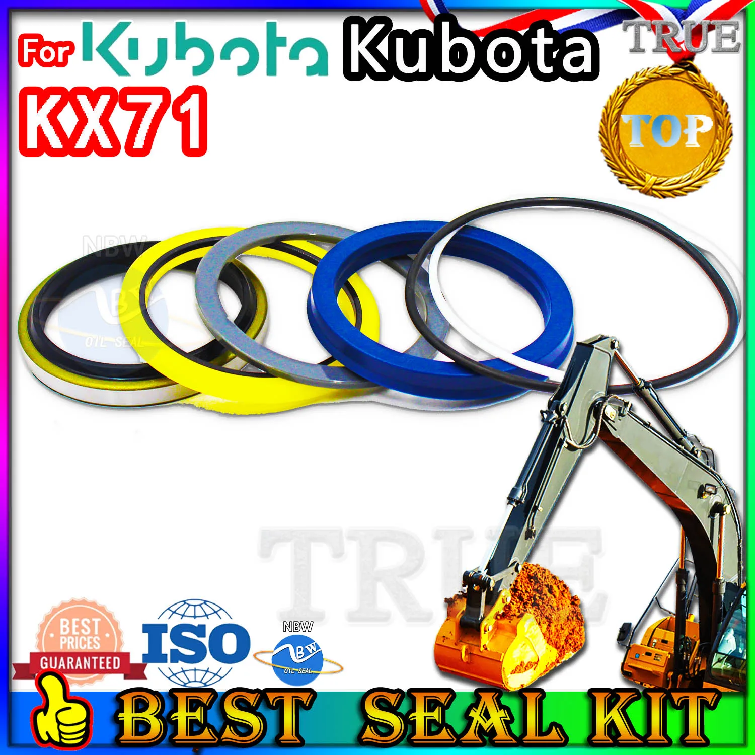 

For Kubota KX71 Oil Seal Repair Kit Boom Arm Bucket Excavator Hydraulic Cylinder Best Reliable Mend proof Center Swivel Pilot