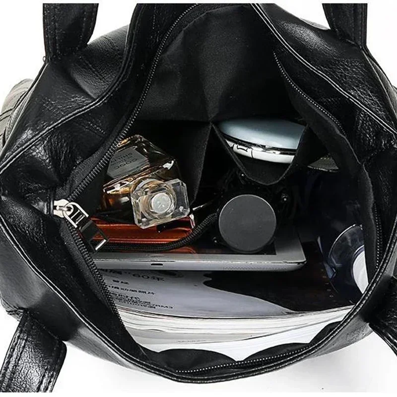 PU Zipper High Quality Women\'s Shoulder Bag 2024 Soft Faced Large Capacity Fashionable Commuting Women\'s Shoulder Bag