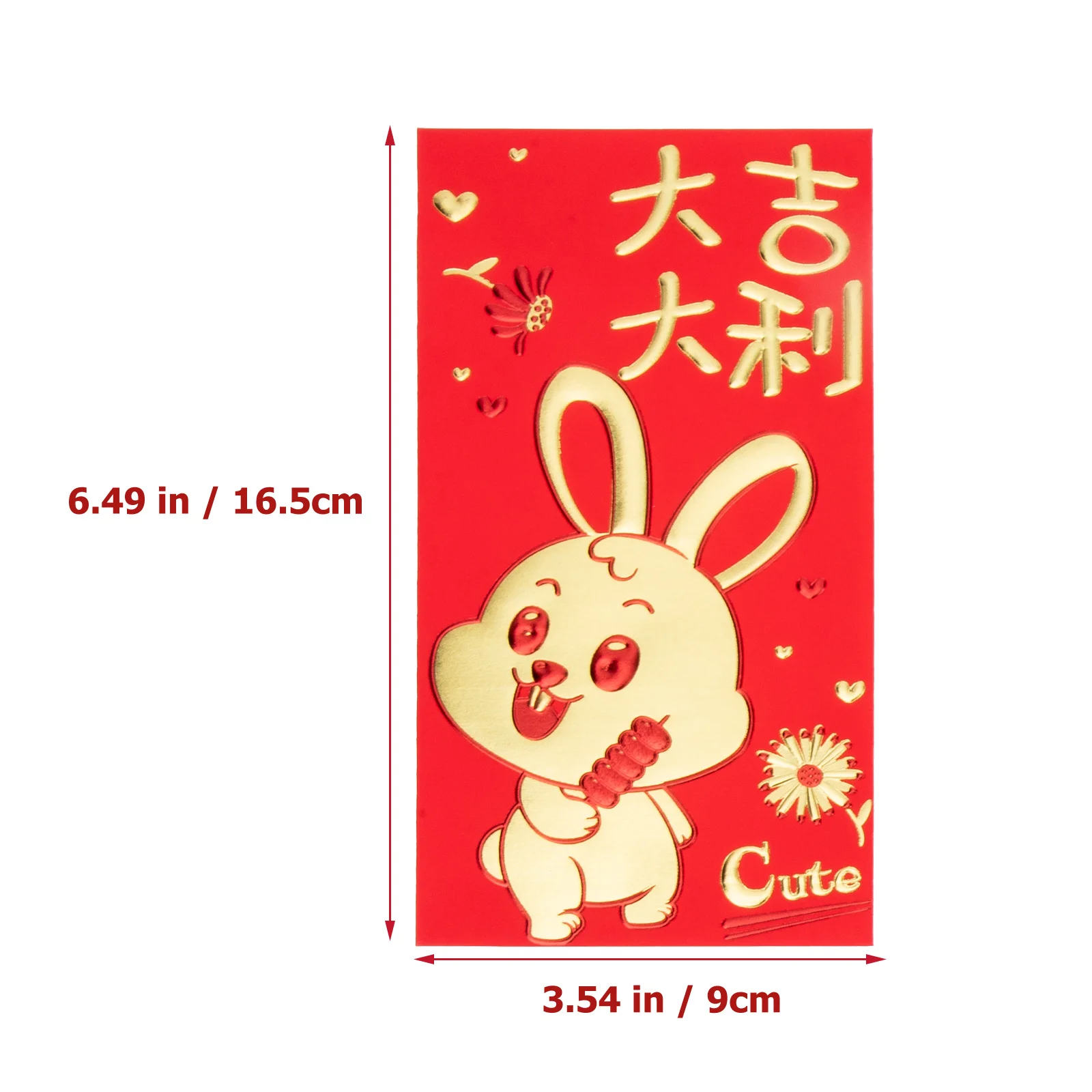 30 Stuks Chinese Dierenriem Konijn Jaar Rode Pakjes Creatieve Cartoon Rode Enveloppen Geld Tas Geld Zakje