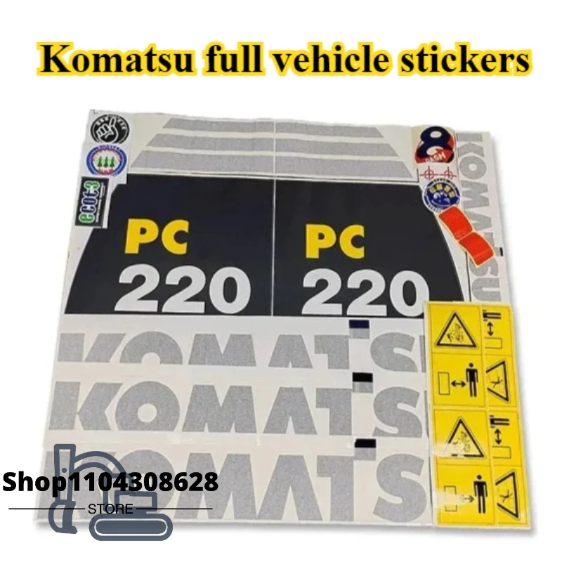 New Full Car Sticker for Komatsu PC60/70/200/210/220/240/360/400/460-8 Whole Vehicle Sticker Excavator Parts