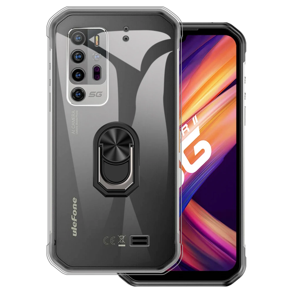 Luxury Shockproof Ring Holder For Ulefone Armor 11 5G Case Soft Silicone TPU Protective Holder Cover For Ulefone Armor 11T