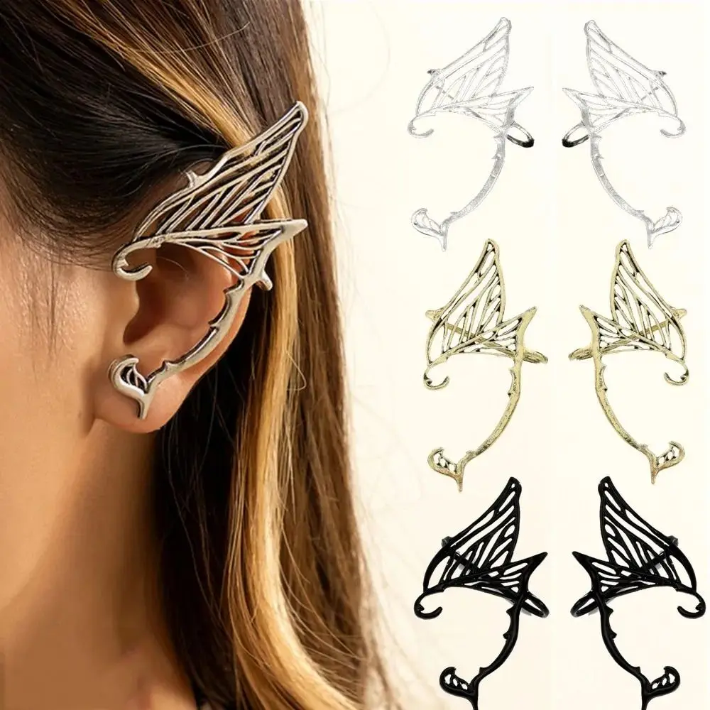 

Retro Antique Gold Color Elf Ear Clip Alloy Korean Style Single Side Earrings Ear Hook Jewelry Accessories Ear Cuff Carnival