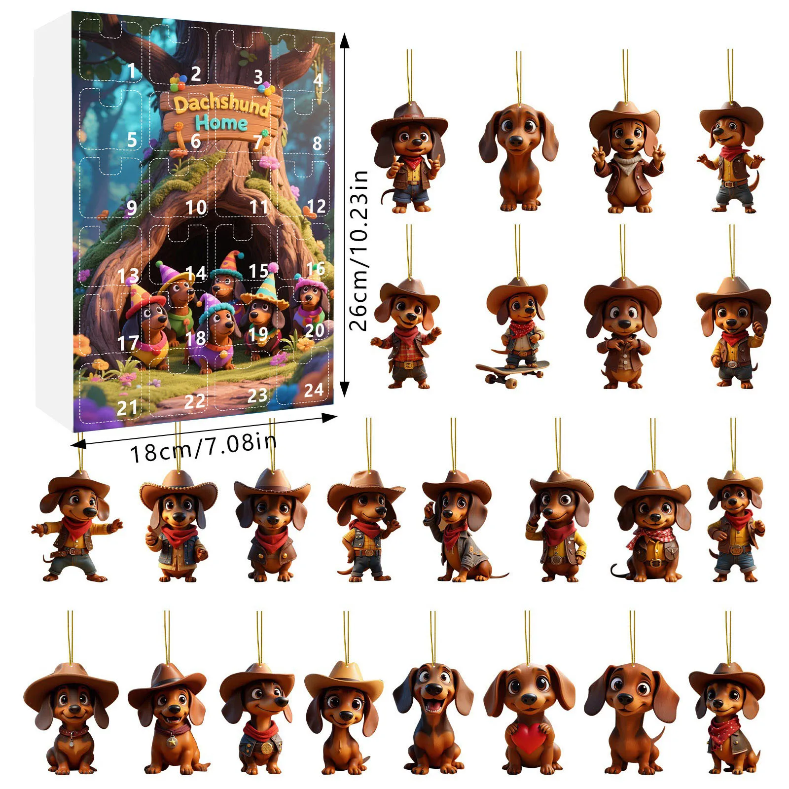 دقيقة واحدة الموقت عيد الميلاد وصول مهرجان التقويم شجرة عيد الميلاد الديكور حلي معلقة 2D الاكريليك ساعة رقمية باردة #5