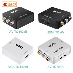 Convertitore da RCA a HDMI AV a HDMI AV2HD 1080P CVSB uscita L/R adattatore per scatola Video PAL/NTSC per TV PC proiettore Set top Box DVD