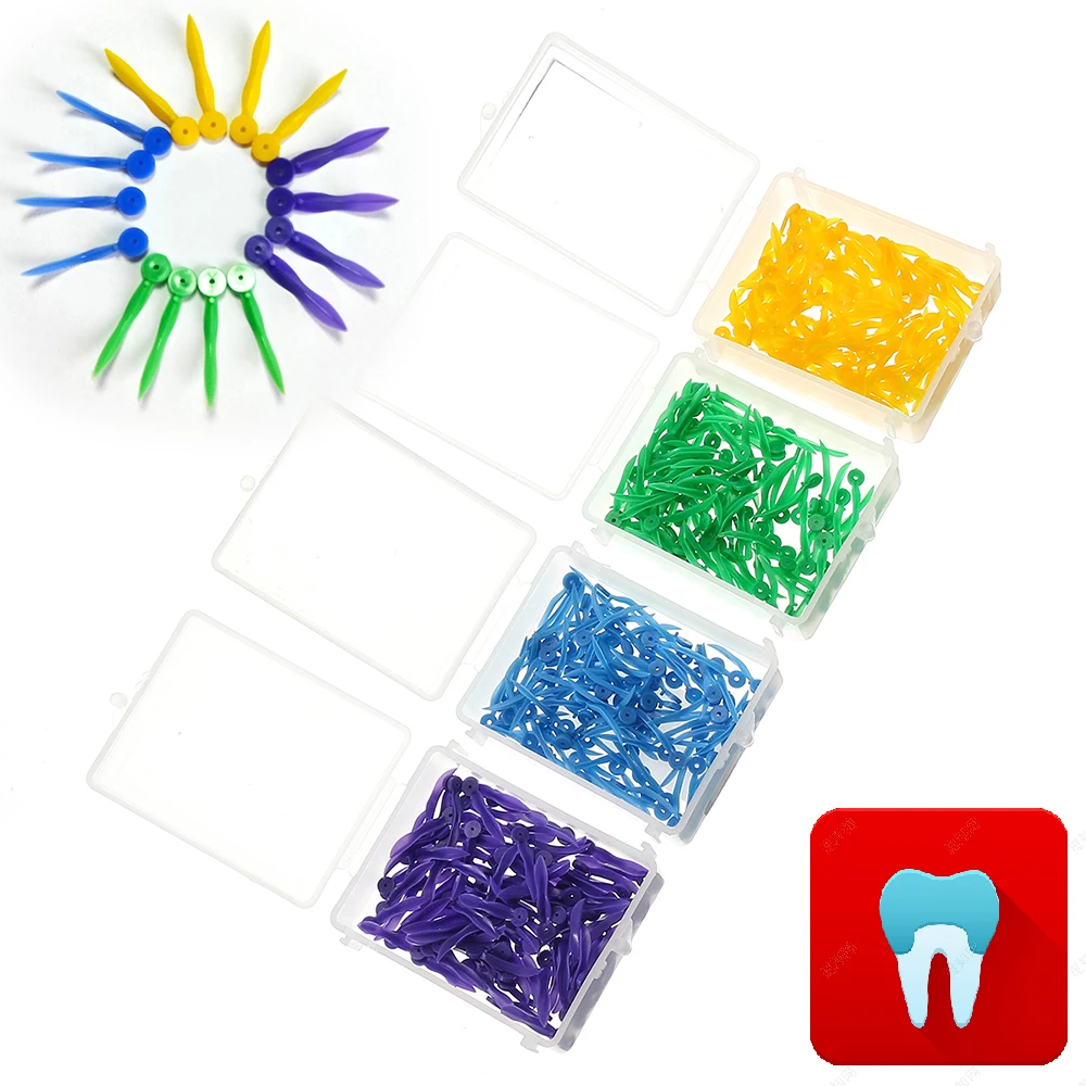 100Pcs Dental Disposable Wedge with Hole 4 Sizes Dentist Materials Dentistry Insturment Dentist Tools Teeth Wedge 4 Color