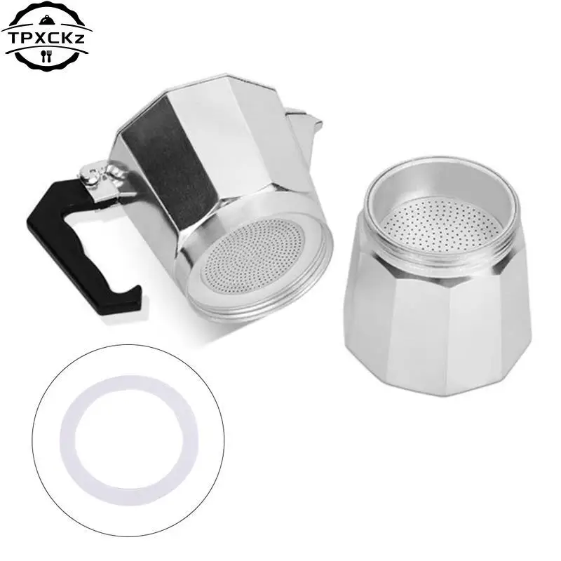 Remplacement de filtre en acier inoxydable pour pot à café Moka, 3 joints en silicone, 1 pièce, compatible avec 3 tasses, 6 tasses, 9/12 tasses, Moka Express