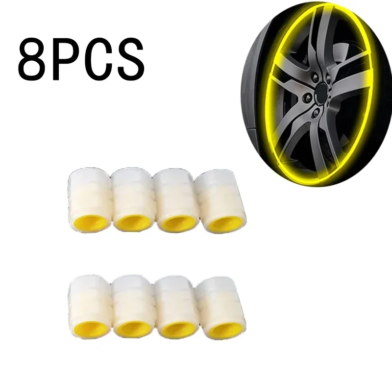 4-20PCS Leucht Auto Reifen Ventil Kappe Fluoreszierende Nacht Leuchtende Dekor Motorrad Fahrrad Rad Düse Staubdicht Reifen Ventil stem Kappen