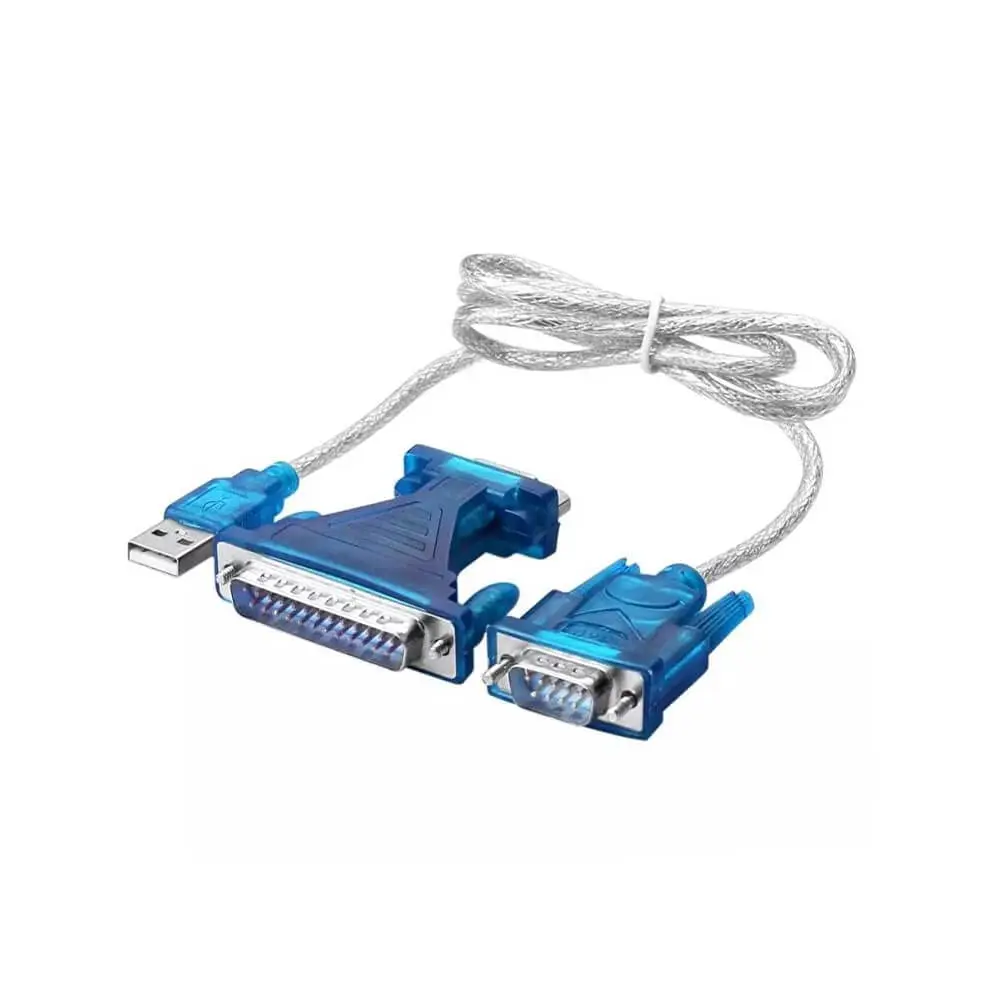 Serial DB9 Male To Serial Port DB25 To USB RS232 Adapter Cable 1M