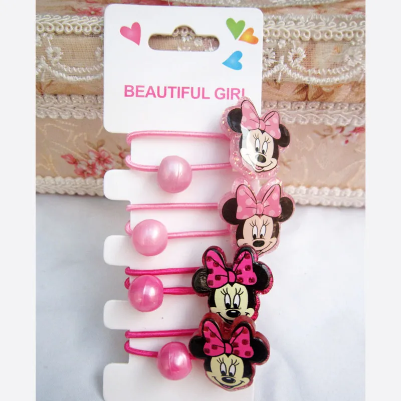 New Anime Mickey Mouse Hair Clip Rope Kawaii Frozen Princess Hair Rope Cartoon Girl Hairpin Hair Accessories Children Gifts