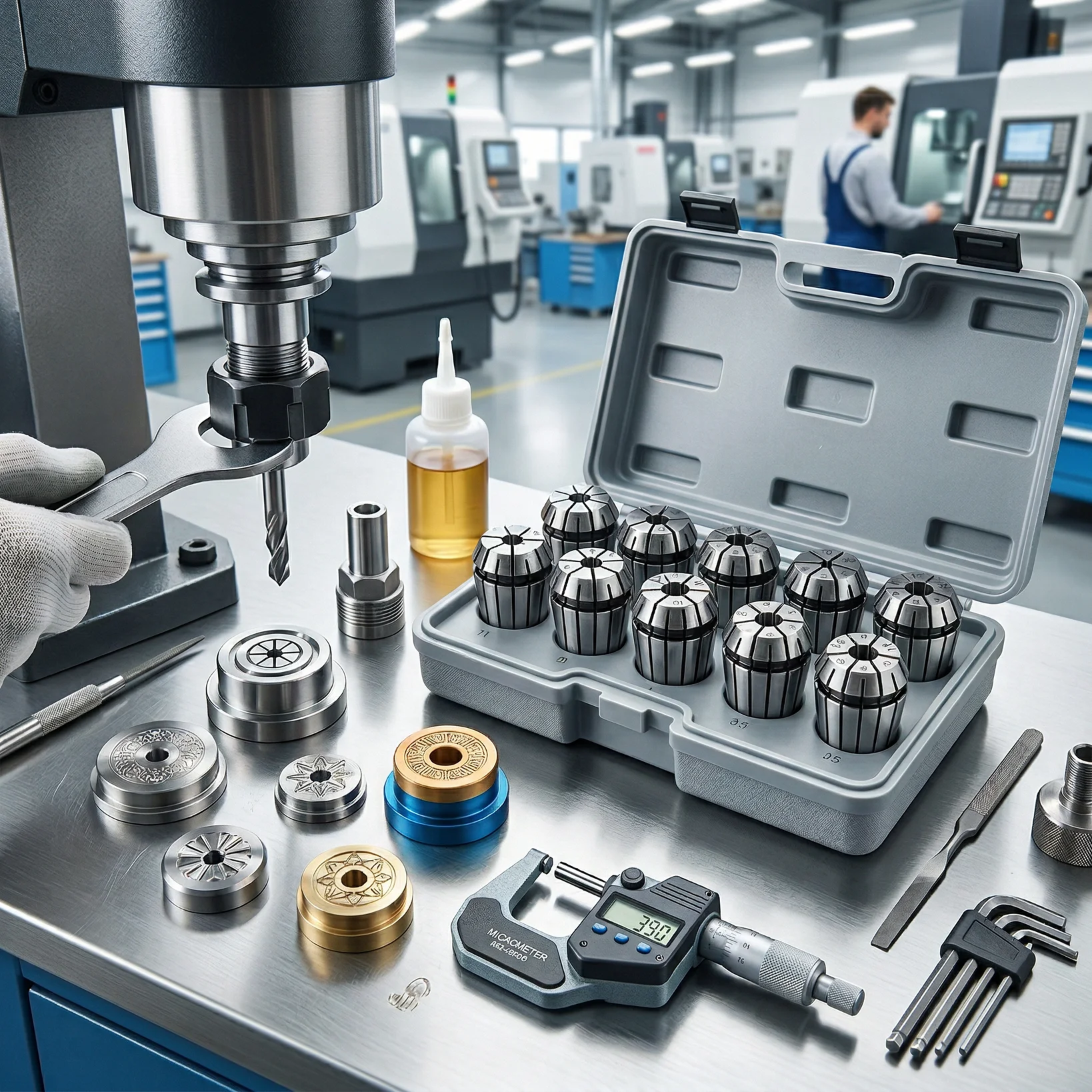 Spring Collets Set Carbon Steel Collets Elastic Milling Chuck Carving Machine Clamp Set Machine Tool Processing Accessories