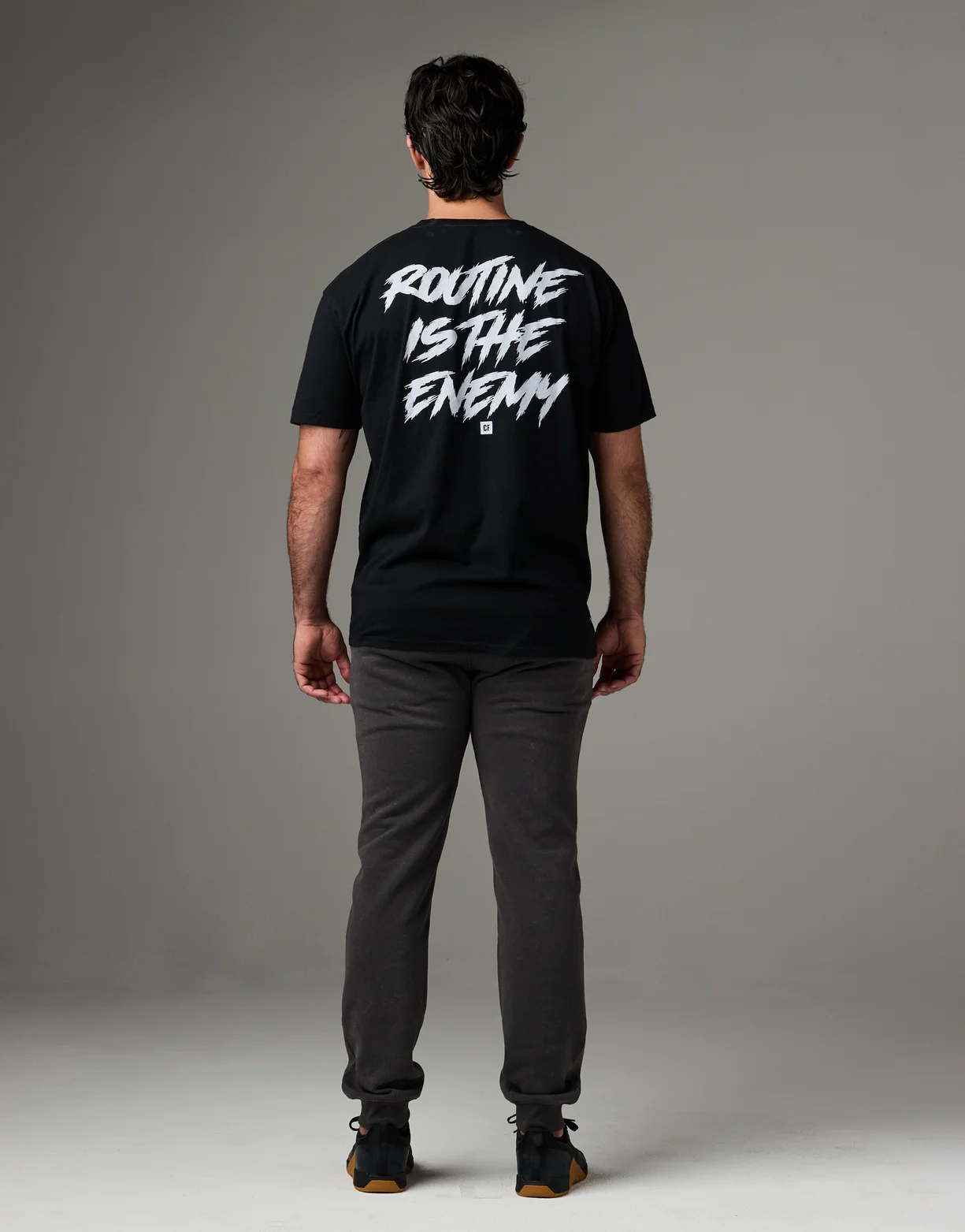 Routine Is The Enemy Tee GYM Graphic Cotton Tee Printing High-end Luxury Unisex Style Both of Men and Women