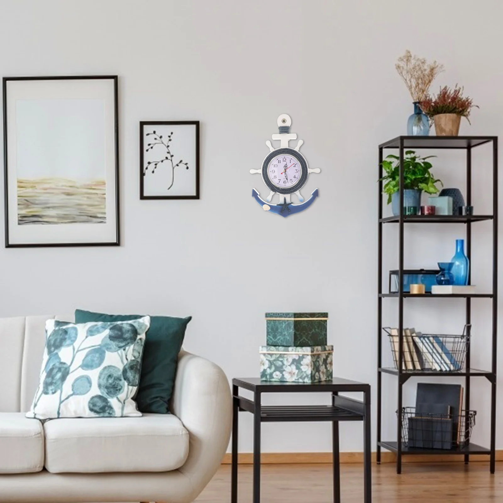 

Boat Anchor Wall Mediterranean Style Hanging For Home Bedroom Living Room Wooden Plastic Material Clear Mirror Surface