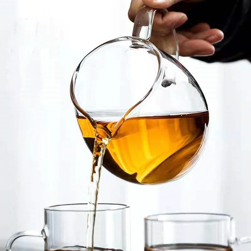 Heat Resisting Clear Glass Tea Pitcher Glass Tea Pot Fair Cup Cha Hai Chinese Kung Fu Tea Set Milk Glass Pitcher Coffee Pot