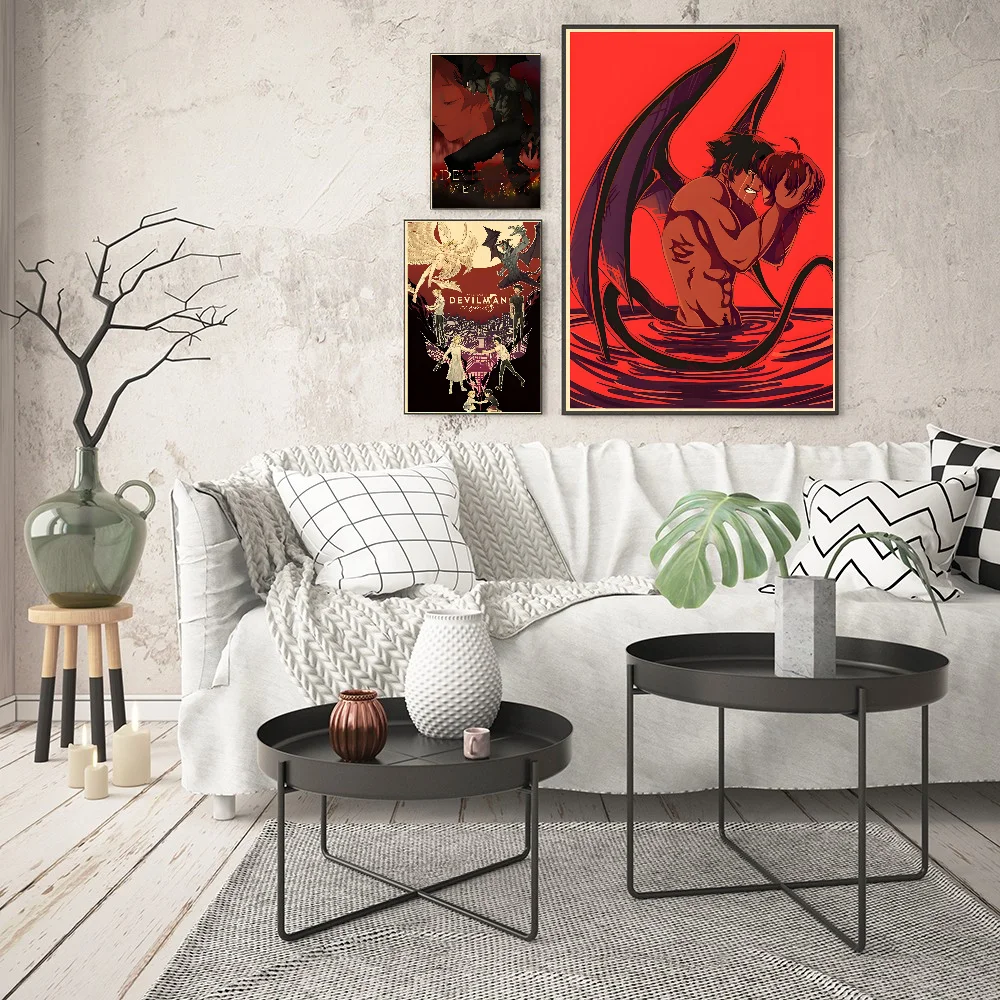 Devilman Crybaby Anime Self-adhesive Art Waterproof Paper Sticker Coffee House Bar Room Wall Decor