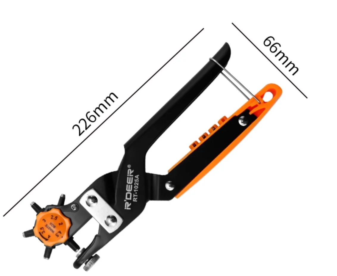R'DEER tool 65# manganese steel leather card 2 2.5 3 3.5 4 4.5mm hole punching drilling pliers 9