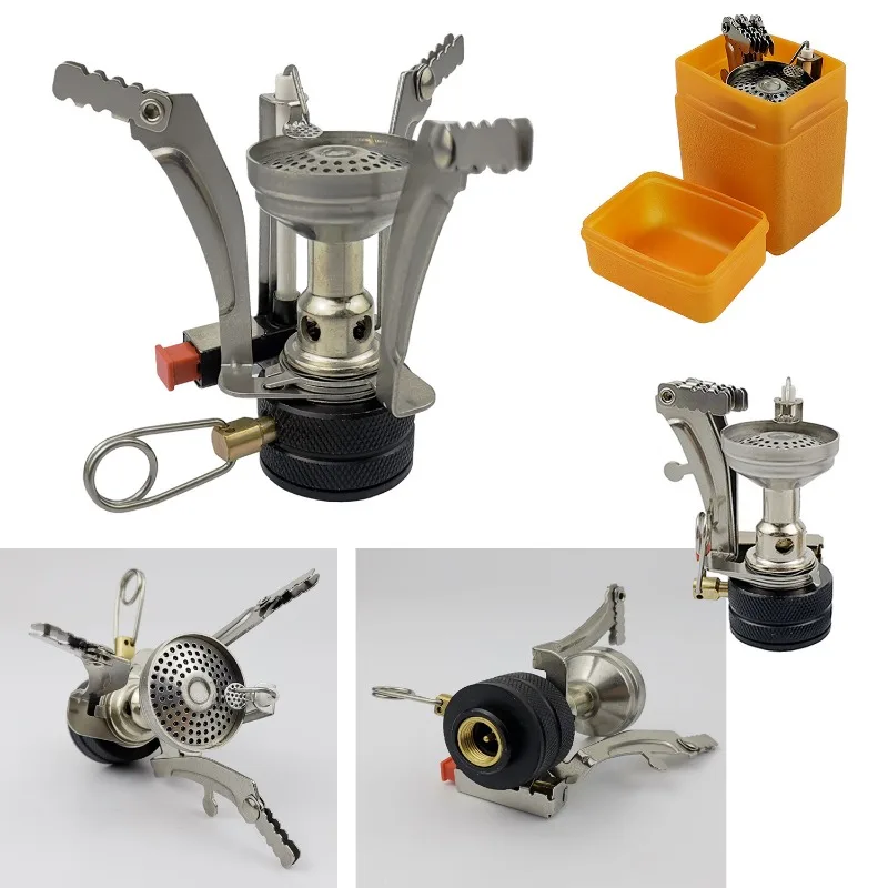 

Outdoor Picnic and Camping All-in-one Mini Burner with Electronic Ignition Stove Burner and Cooking Utensils for Wild Survival