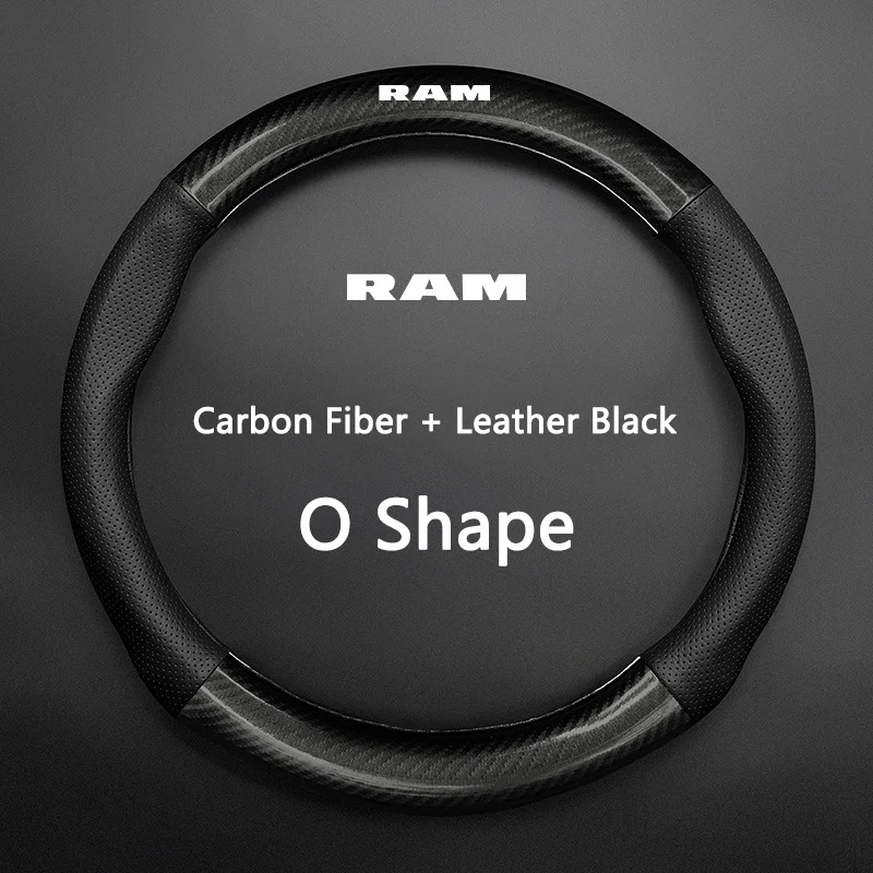 Car Breathable Nappa Leather Anti-Slip Universal Car Steering Wheel Cover for Dodge SRT DART Challenger RAM 1500 Charger sticker - view 2