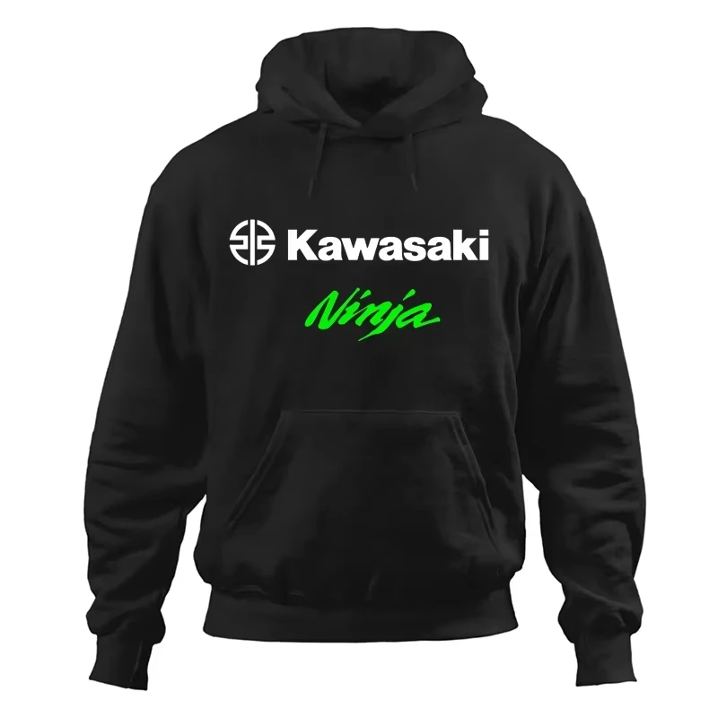 

New Kawasaki logo retro printed hooded sweatshirt for men and women in the 2025 autumn/winter collection