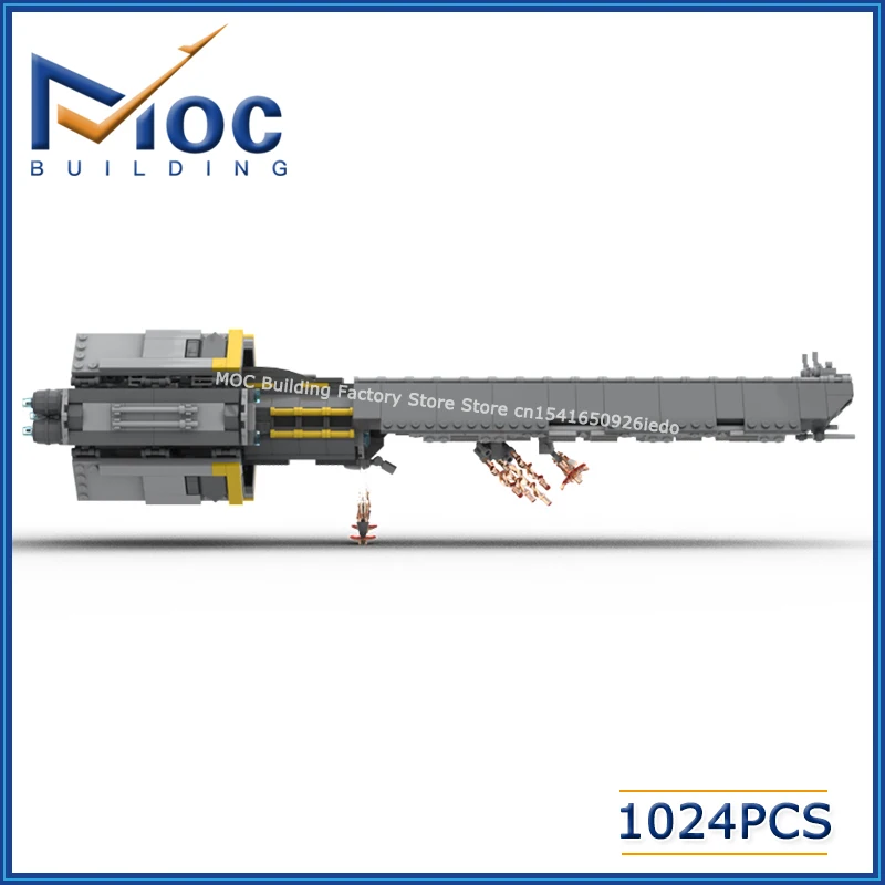 MOC Bausteine Weltraum-Filmserie Super-Kriegsschiff-Modell DIY Zusammenbaubares Kreatives Kampfschiff-Spielzeug Sammlerstück Weihnachtsgeschenke