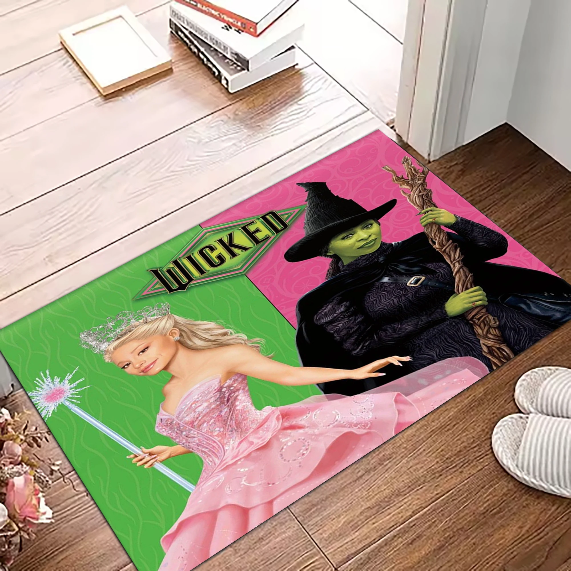 

Wicked Elphaba-a & Glinda-a Tonal Print Carpet Rug for Living Room Corridor Bedroom Door Mat Kid Room Play Floor Mat Gifts