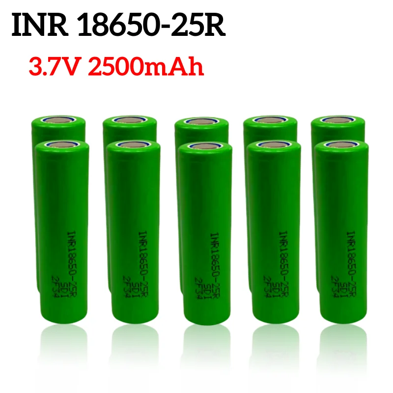 3.7V INR18650 25R 2500mAh  Lithium Battery For Screwdriver Flashlight Tool Battery+ Charger