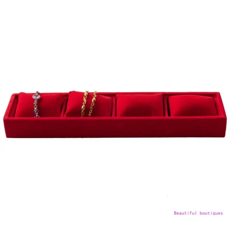 4 Grids Stylish Jewelry Organizer Multifunctional Watch Display Box Bracelet Storage Holder with Pillow Tray for DropShip