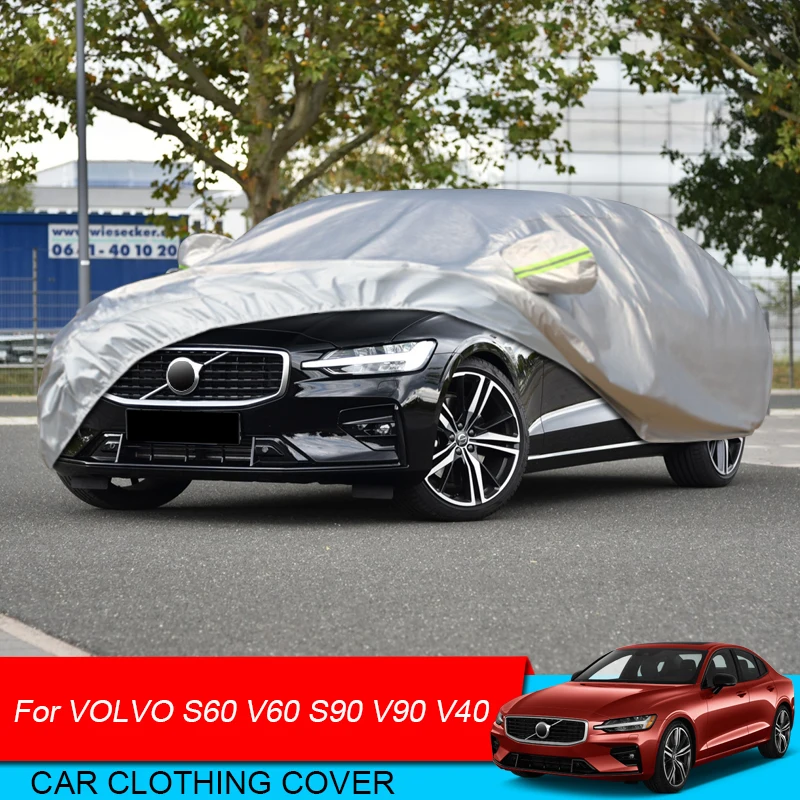 

For VOLVO S60 S90 V40 V60 V90 Car Cloth Cover Rain Frost Snow Sunshade Dust Waterproof Anti-UV Protect Cover Auto Accessories