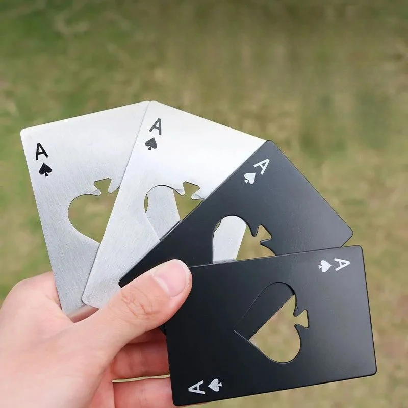 Stainless Steel Spades A Winemaker Bottle Opener Playing Cards Bottle Opener Credit Card Beer Bottle Poker Shaped Steel Opener