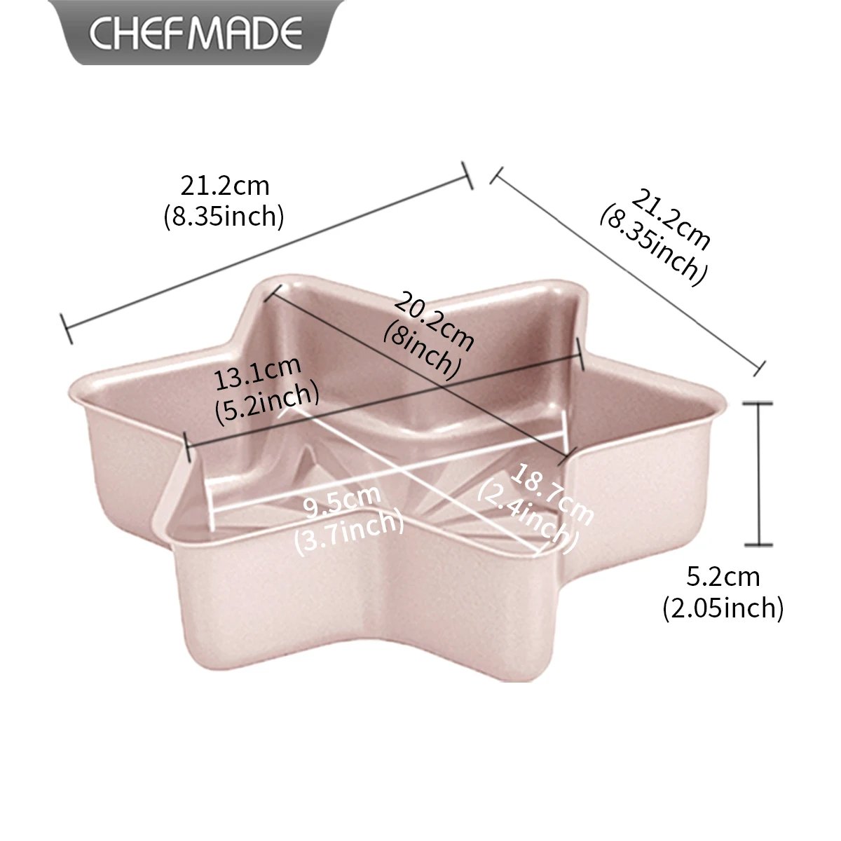 CHEFMADE Non-stick Bread & Cake Mold, Snowflake Hexagram Shape Cheese Mousse Mould, Home Baking Tool
