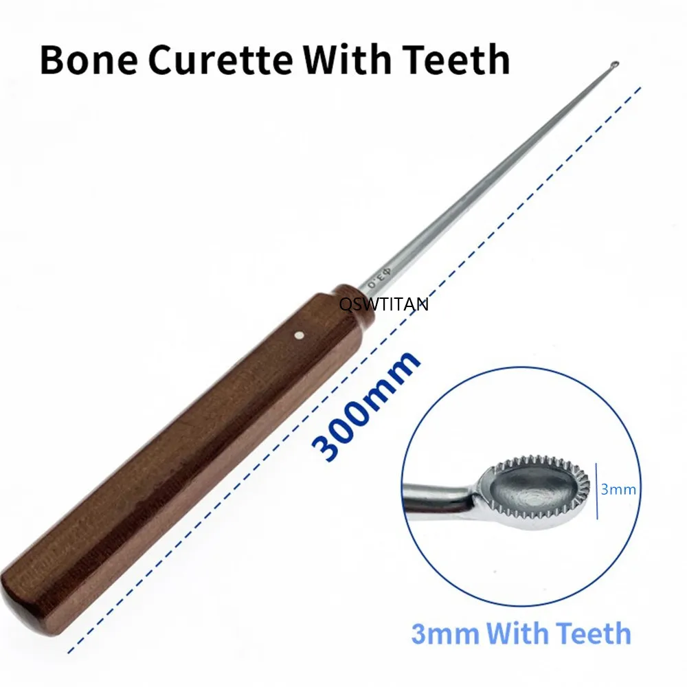 Bone Curette with teeth Stainless steel Orthopedics Bone Spoon Orthopedics surgical Instruments