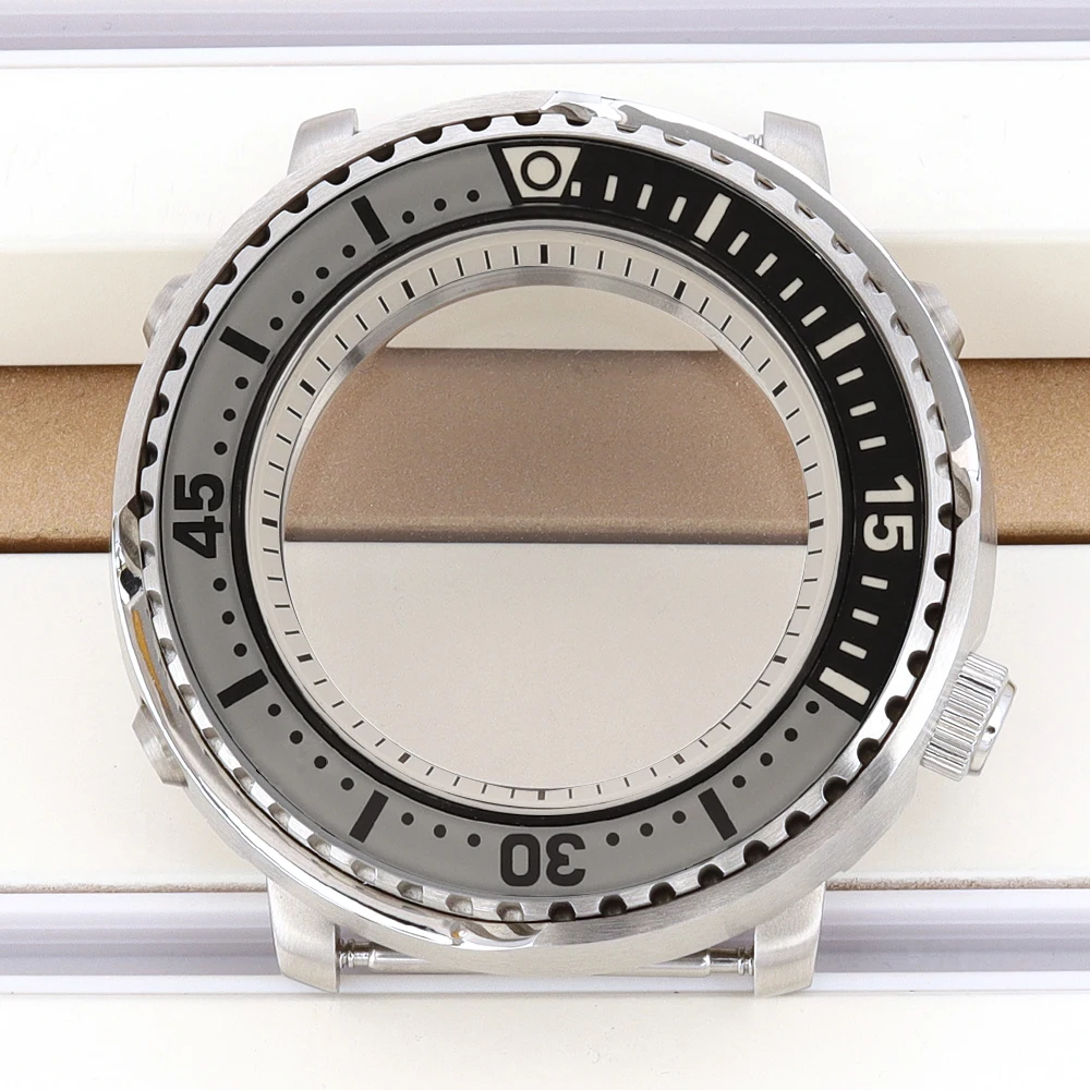 10ATM Diver 43mm Watch Cases Waterproof Sapphire Crystal For NH35 NH36 NH34/38 Movement Modified Tuna Canned Case C3 Glass Bezel